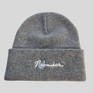 Nahmias Cursive Logo Beanie – Gray – 100% Wool – NWOT - MSRP $258